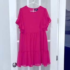 Sam Edelman Ruffle Short Sleeve Trapeze Shift Dress